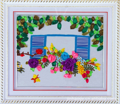 【正品】锦皓绣品厂家直供 丝带绣DIY 批发/贴牌 挂画--窗外 - 【正品】锦皓绣品厂家直供 丝带绣DIY 批发/贴牌 挂画--窗外厂家 - 【正品】锦皓绣品厂家直供 丝带绣DIY 批发/贴牌 挂画--窗外价格 - 莱阳市锦皓工艺品厂 - 