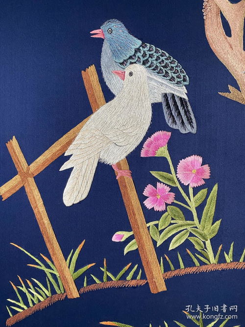 花鸟绣品 六扇屏风 裱工精美 绣艺精湛 整体尺寸177 45 6 画心尺寸93 35 6 花鸟屏风