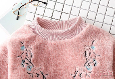 SSS2017冬款韩版女童加绒加厚刺绣宽松套头卫衣 温暖与时尚的完美结合